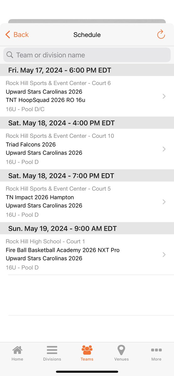 Schedule for this weekend live period in Rock Hill, Sc. College coaches come check me out‼️