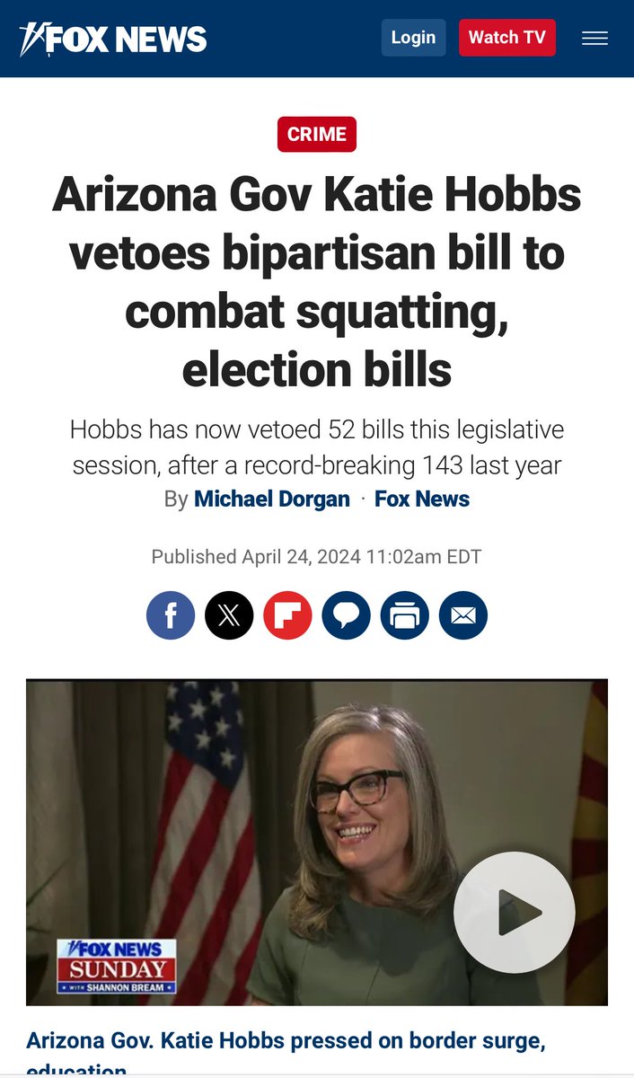 @EndWokeness 💥 Katie Hobbs vetoed anti-squatting bill cus she’s squatting in Arizona Governor’s Mansion!

🤡 No more Uniparty blame game, time to hold fraudsters accountable #RecallHobbs!

🌵Arizona signup NOW. Non-AZ donate. FireHobbs.com for signup & donations. 🔥