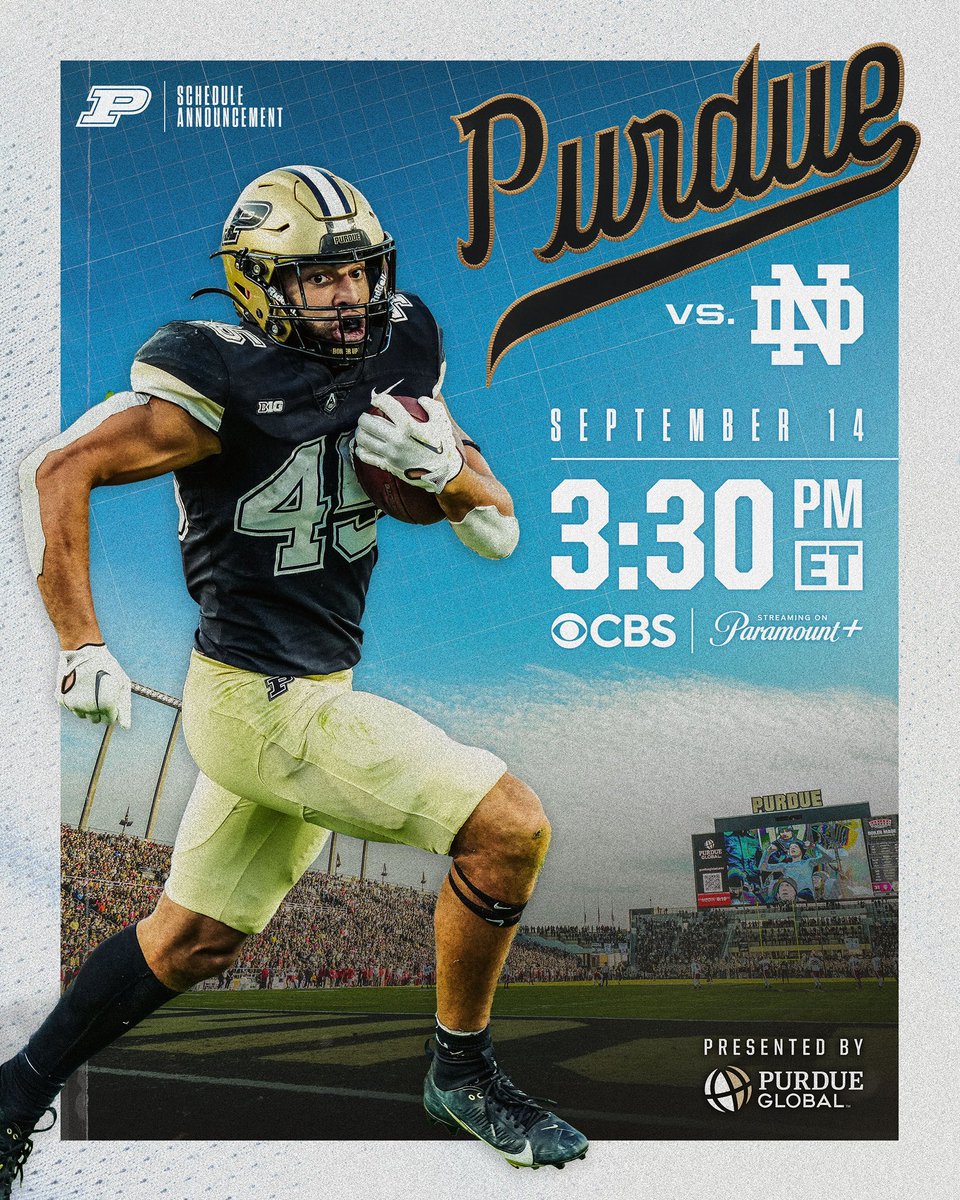 The battle for the Shillelagh Trophy is back and it’s going to be live on CBS! #BoilerUp