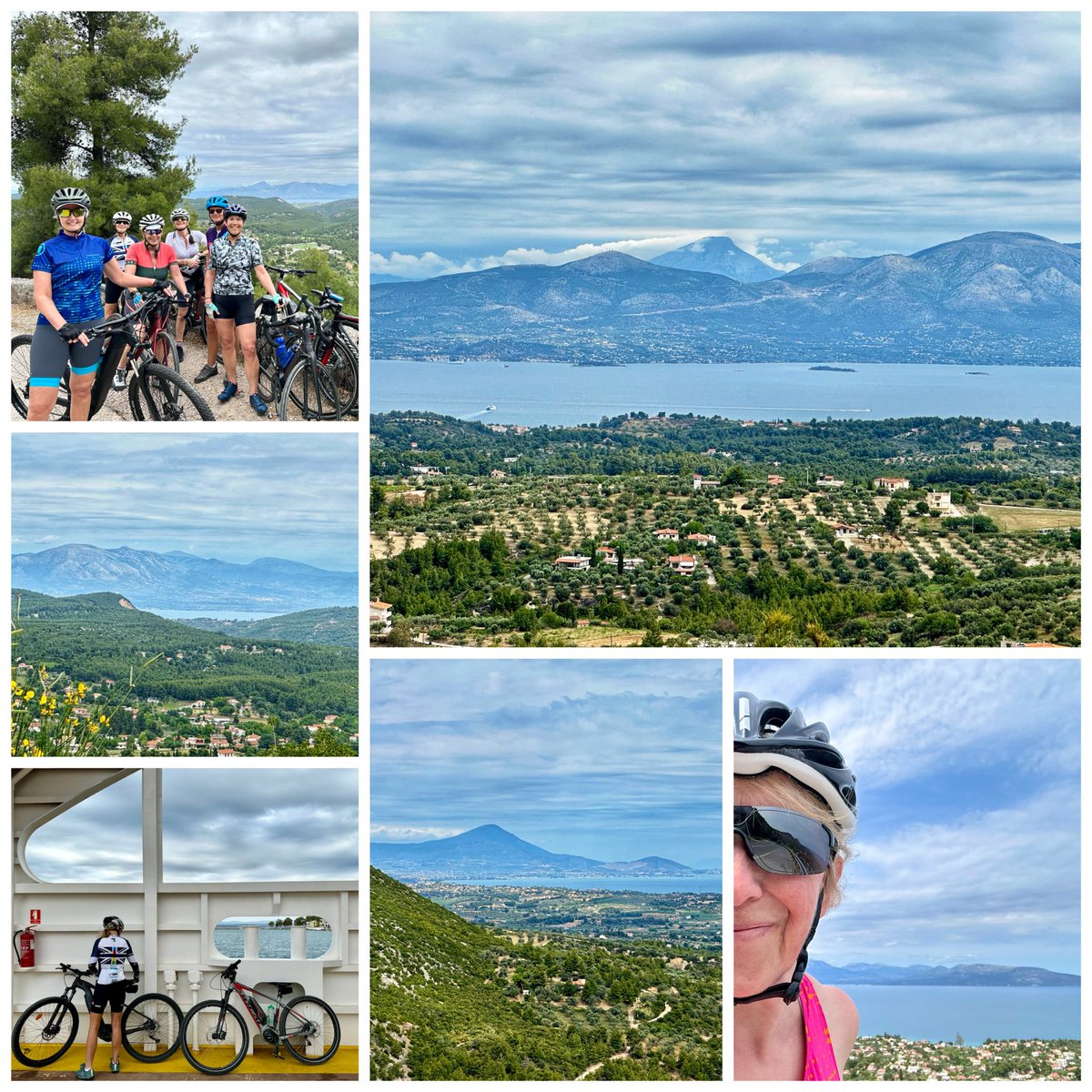 Day 3 ride report … a ferry to the mainland, more hills, stunning views back over the island and a great downhill to the sea (plus we found a terrapin filled lake) 🚴‍♀️🇬🇷
