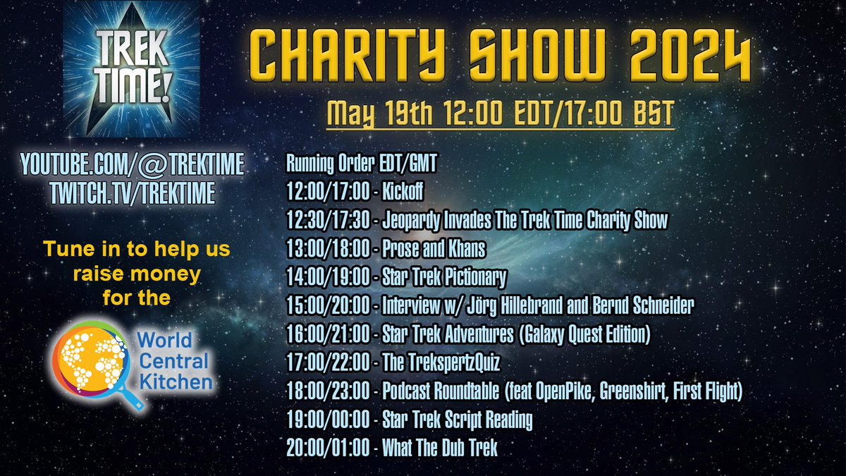 We have MORE giveaways for our Charity Stream? Would you like to win the Star Trek Technical Manual? How about a signed photo from Ethan Phillips? A LCARS Mousemat...or the ultimate, a sealed copy of the Playmates TNG Enterprise D! Well...join our charity stream on May 19th!!