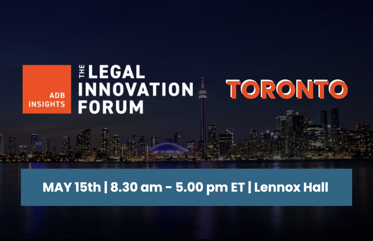 On our way to The Legal Innovation Forum in Toronto tomorrow. Looking forward to networking and discussing one of our favorite how quality contract data is critical for delivering insights and driving better business decisions. #contractAI #contractmanagement #riskmanagement
