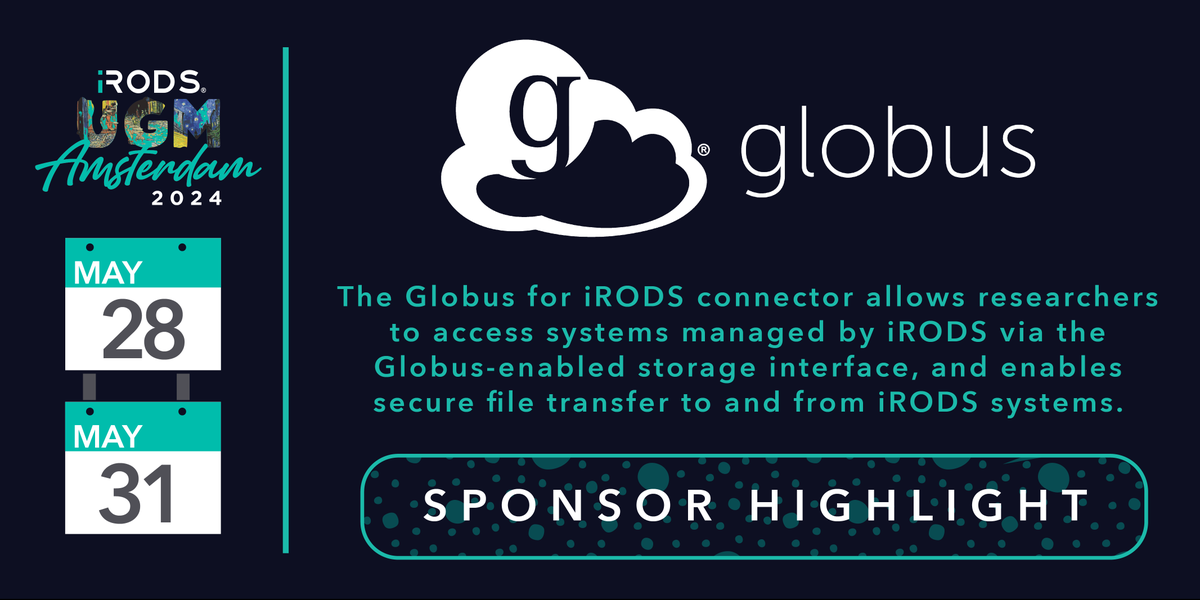 #iRODSUGM Sponsor Highlight: The @Globus for #iRODS connector was the first connector to be developed under the #Globus Community Connector Program, and can be triggered to move data as part of iRODS workflows. #datamanagement Learn more: globus.org/connectors/iro…