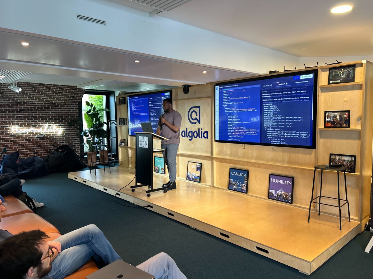 Chuck Meyer (Dev Advocate @ Algolia) (@chuckm) on Twitter photo Hey, look who it is! Algolia's own @dylantientcheu speaking at the <a href="/ParisTypeScript/">Paris TypeScript</a> meetup! Hey, look who it is! Algolia's own @dylantientcheu speaking at the <a href="/ParisTypeScript/">Paris TypeScript</a> meetup!