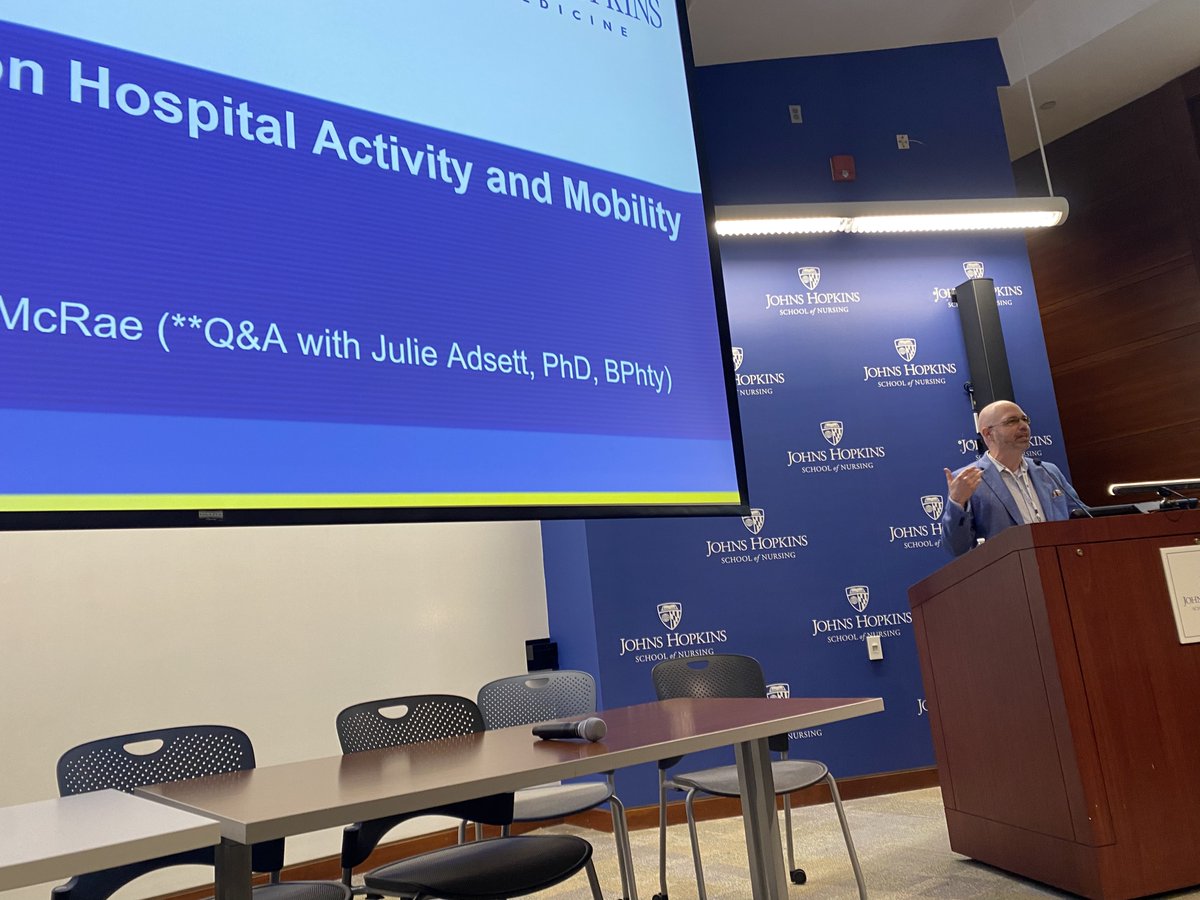 Our expert @ErikHoyer1 keeping our participants up-to-date with the latest #patientmobility research during our New Evidence & Innovation Supporting Activity and Mobility session at this year's #HopkinsAMP conference. #falls #icurehab #bedrestisbad