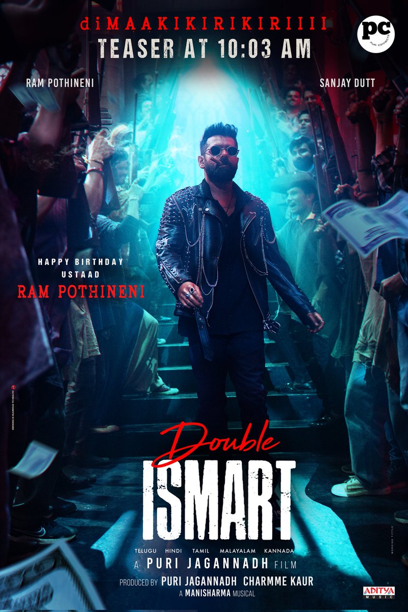 Wishing our very own 
Ustaad #RAmPOthineni a very spectacular Birthday from Team #DoubleISMART 💥💥

Can’t wait to show you all his HIGHLY EXPLOSIVE MASS AVATAR in 𝗱𝗶𝗠𝗔𝗔𝗞𝗜𝗞𝗜𝗥𝗜𝗞𝗜𝗥𝗜 #DoubleISMARTTeaser TODAY @ 10:03 AM🔥

#HappyBirthdayRAPO ❤️

@ramsayz…
