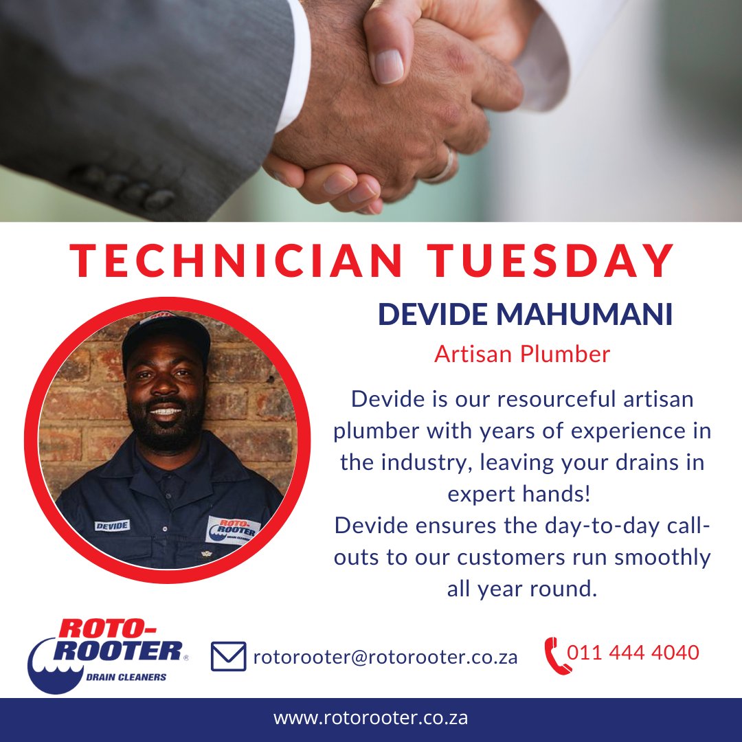 With a passion for precision and a knack for solving even the toughest drain issues, Davide is an invaluable member of our Roto Rooter team. If you need expert drain cleaning services, Davide and the Roto Rooter team are here to help! #ArtisanPlumber #MeetTheTeam #ExpertService