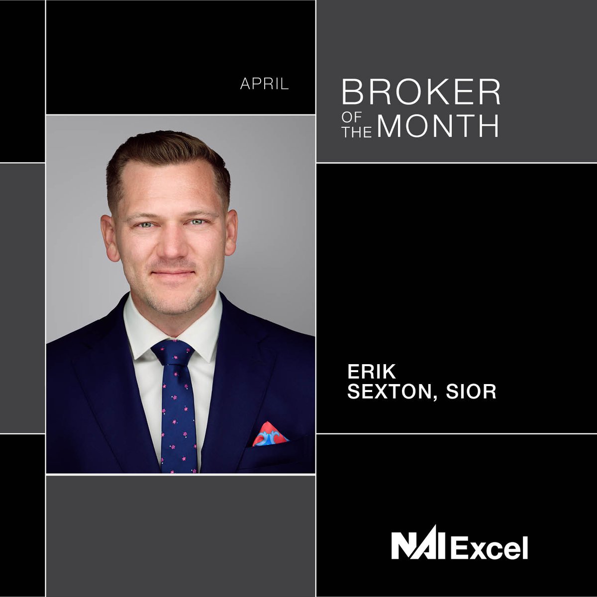#Congratulations to our April Broker of the Month! @ErikTSexton!
 
 #cre #powerbroker #naiexcel #naiglobal #naiexcellasvegas