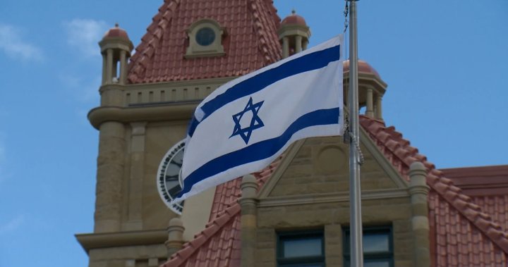 Flag of Israel flying at Calgary City Hall dlvr.it/T6tFHK