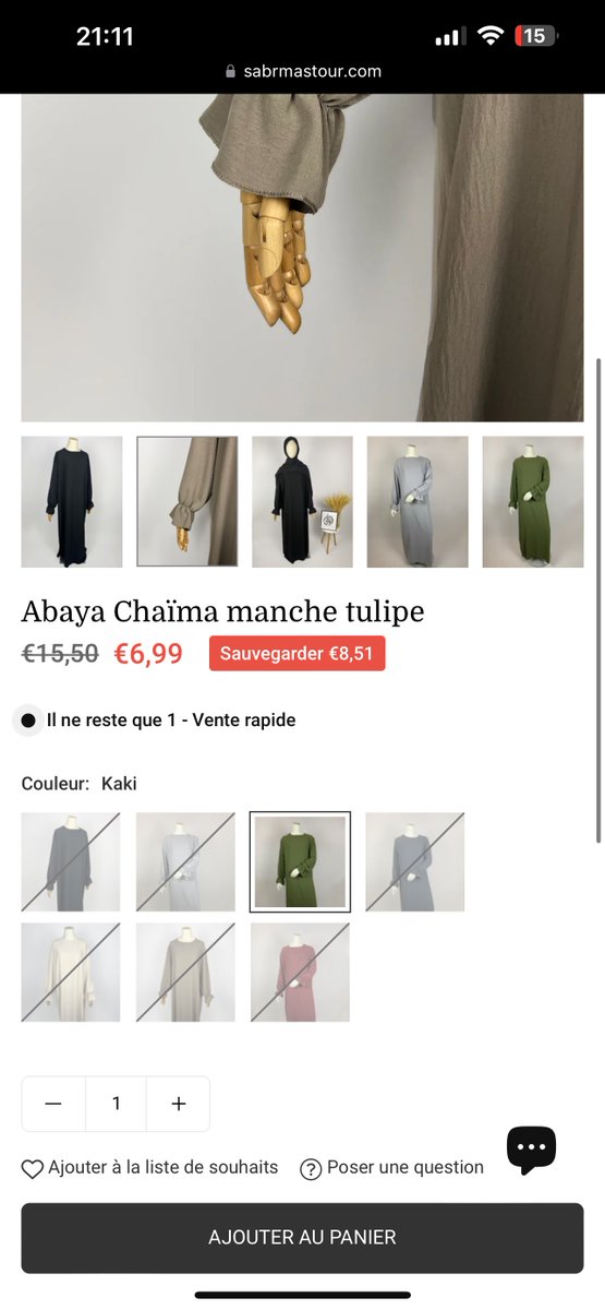 Notre abaya à 6,99€ sera disponible à partir de 21h30 n’hésitez pas à RT un max 🎉 sabrmastour.com