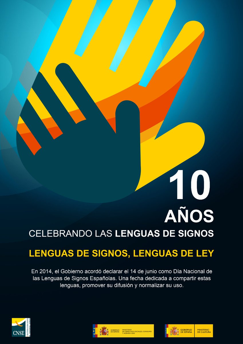 🔹¿Sabíais que en 2024 se cumplen 10 años de la declaración del 14 de junio como Día Nacional de las Lenguas de Signos Españolas?

🔹El reconocimiento de las lenguas de signos española y catalana y su conmemoración tienen como objetivo compartir y promover su difusión y