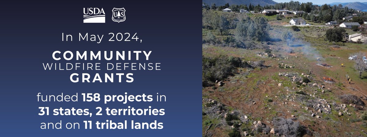 The Community Wildfire Defense Grant Program helps local communities at the highest risk and with the most limited resources to plan for and mitigate wildfire risks. Learn where new funding is assisting communities near you at fs.usda.gov/managing-land/….