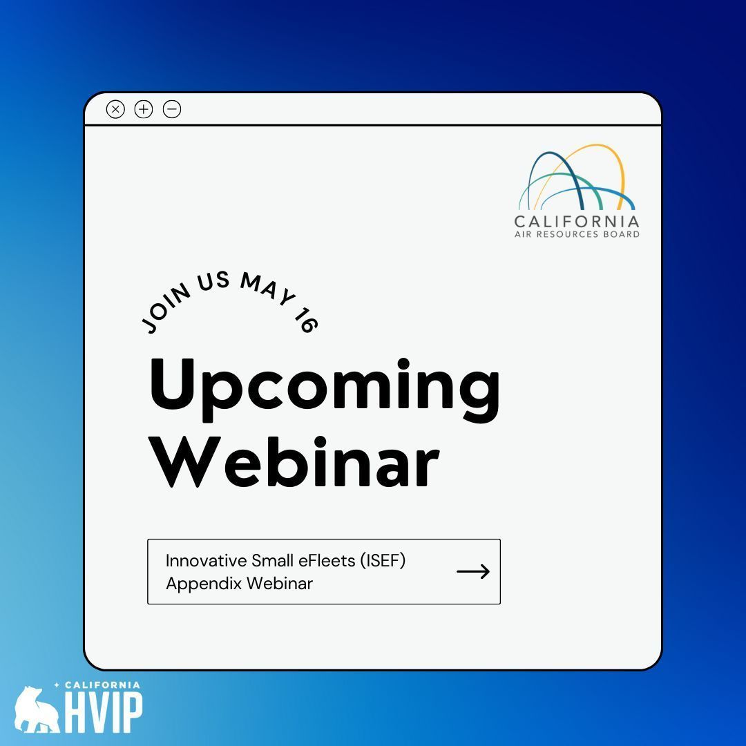 Innovative Small eFleets (ISEF) Appendix Now Available–The ISEF Appendix is now available, and a webinar will be held on Thursday, May 16 at 10:00 am. buff.ly/3UZbENl