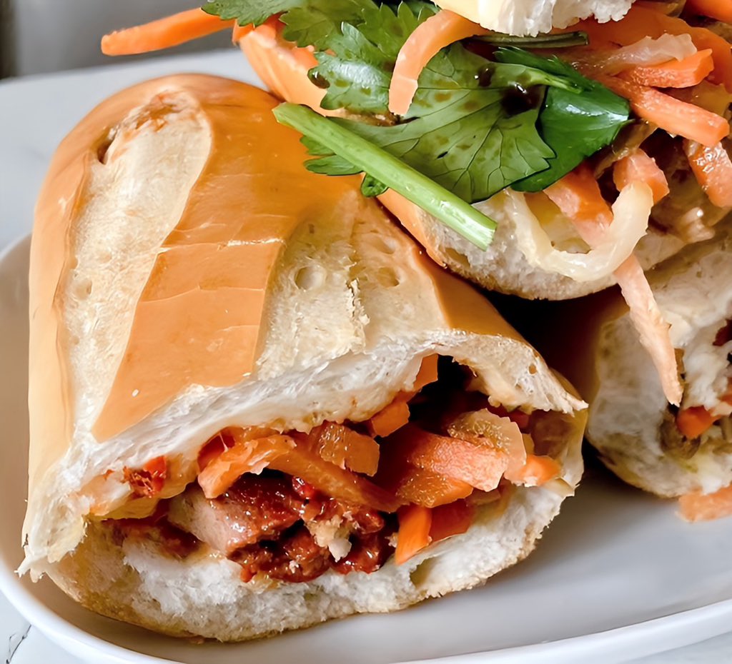 BBQ pork Banh Mi for lunch #foodblogger #foodie #foodphotography #foodlovers