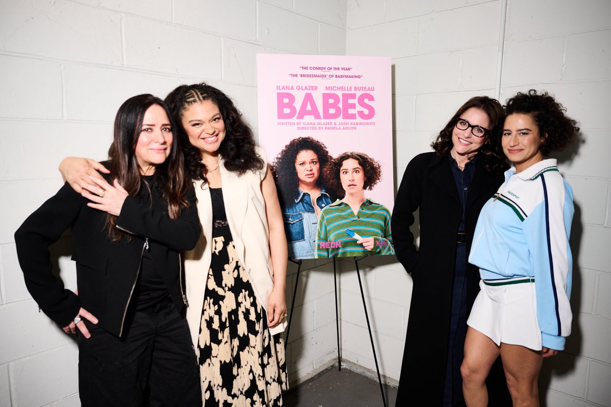 Mother doesn't begin to cover it. #BabesMovie's Pamela Adlon, Michelle Buteau, and Ilana Glazer with Julia Louis-Dreyfus. 📸: Jenny Anderson