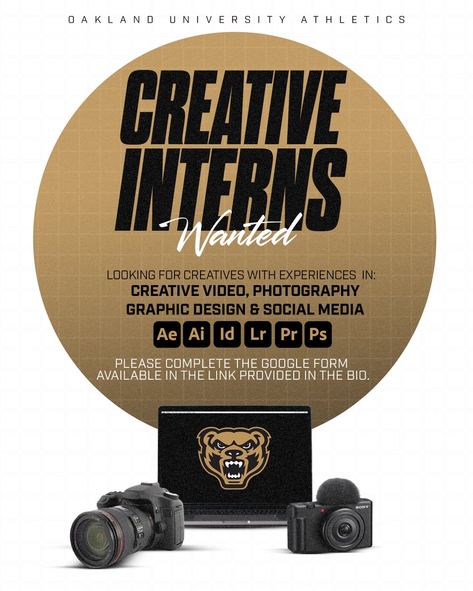 Calling all Oakland student creatives! Do you want to dive into the world of sports content creation? Apply now for the Oakland University athletics creative services internship! Get hands-on experience in video, photo, graphic design, and social media. Don’t miss out on this