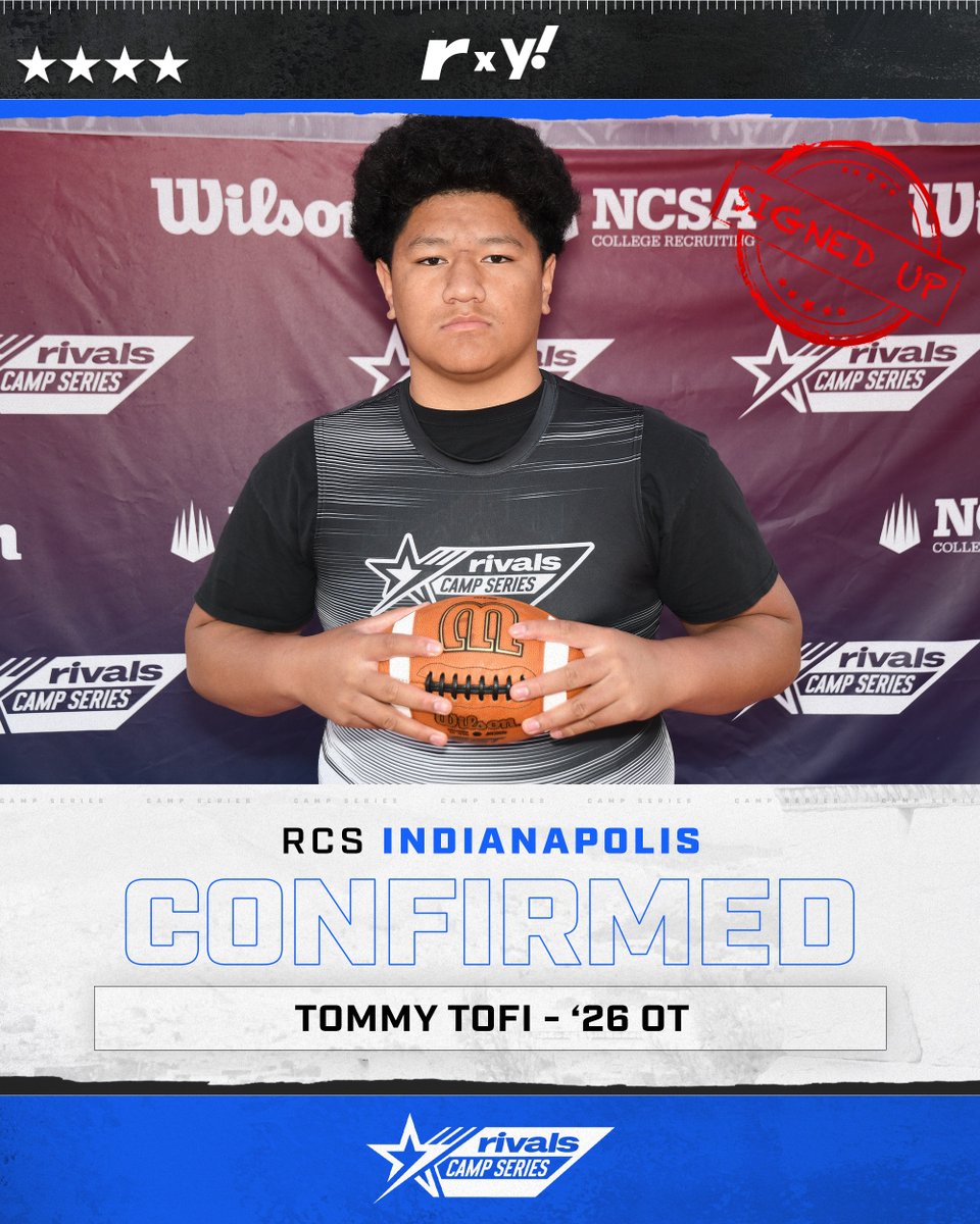 🚨CONFIRMED✍️ 4🌟 Tommy Tofi is signed up and ready for May 19th 🔥💪 @GregSmithRivals | @MarshallRivals | @adamgorney | @WilsonFootball | @TeamVKTRY | @ncsa | @TommyTofi
