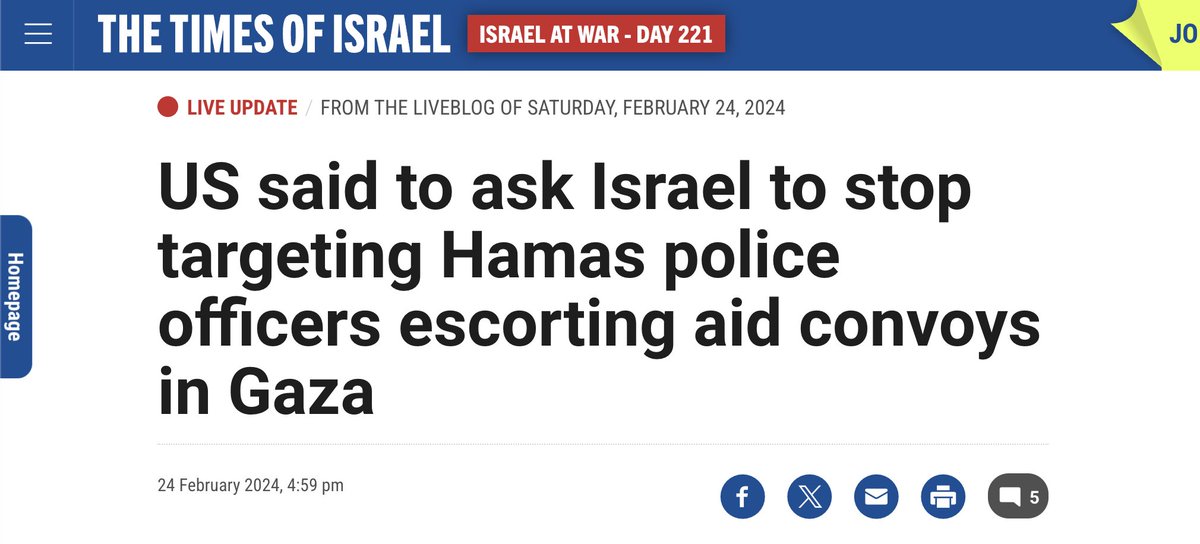 Those are literally police officers in charge of securing aid trucks. Some of them are literally wearing police caps & uniform. They're there with Israel's full knowledge to prevent looting & theft, & the IDF has been systematically bombing many of them to sow chaos & starvation…