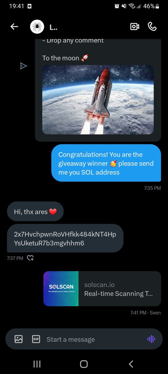 And another happy winner!! 🥳

To be the next:
-Like + RT
-Drop your $SOL