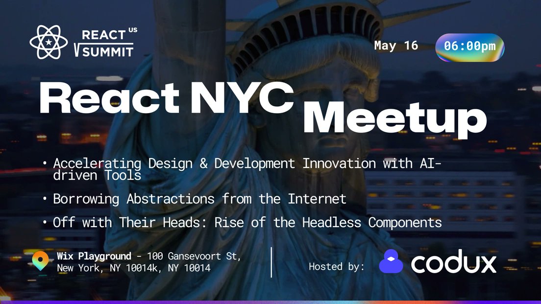 emmy cao π (@emmycacao) on Twitter photo hi React devs of NYC! βοΈ
I'm going to be MCing a meetup with <a href="/CoduxIDE/">Codux</a> and <a href="/ReactSummit/">React Summit</a> at the Wix Playground this Thursday at 6 PM.
come join me for pizza and React wisdom from very cool speakers like <a href="/codeSTACKr/">Jesse Hall #vsCodeHero π¦Έ</a>! ππ hi React devs of NYC! βοΈ
I'm going to be MCing a meetup with <a href="/CoduxIDE/">Codux</a> and <a href="/ReactSummit/">React Summit</a> at the Wix Playground this Thursday at 6 PM.
come join me for pizza and React wisdom from very cool speakers like <a href="/codeSTACKr/">Jesse Hall #vsCodeHero π¦Έ</a>! ππ