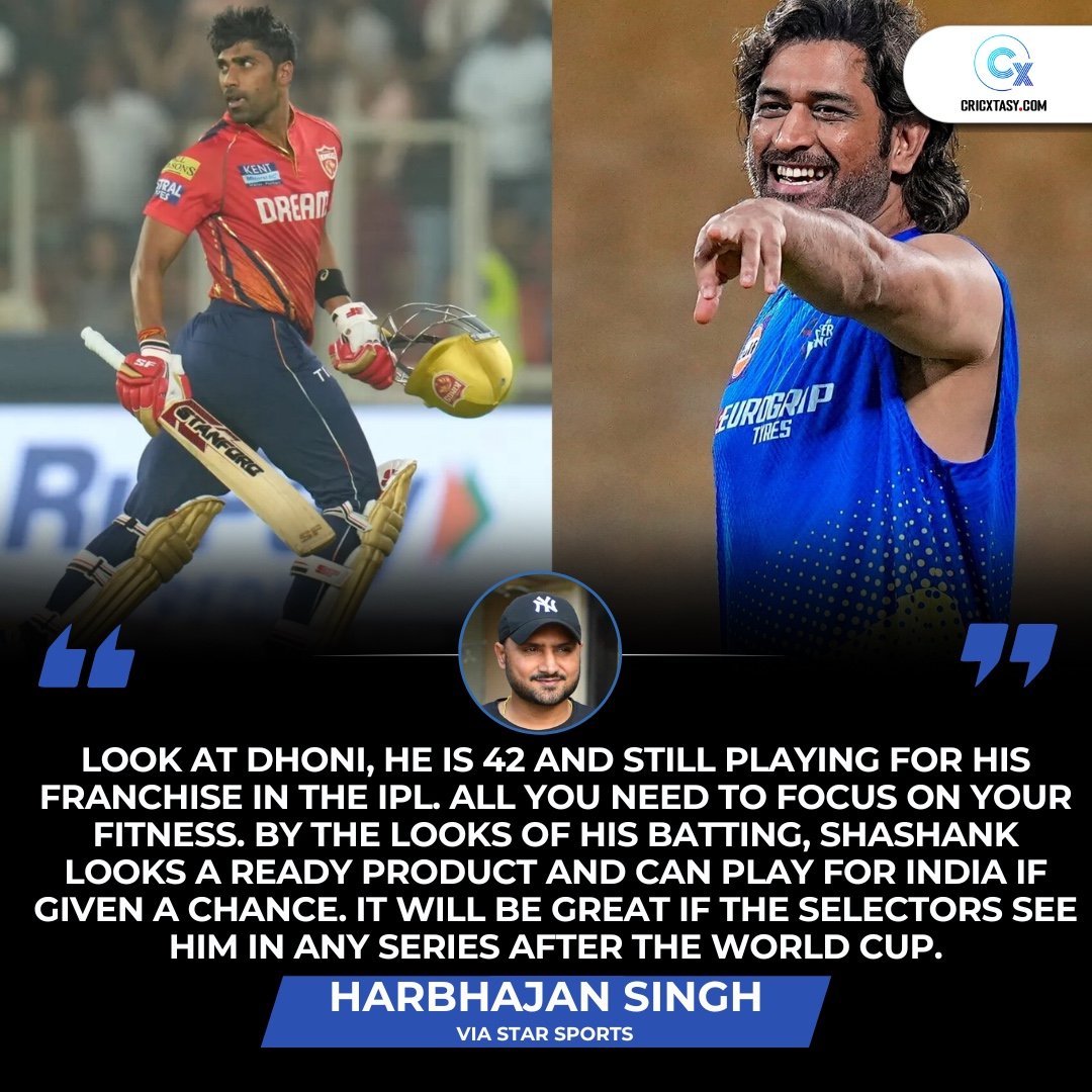 Harbhajan Singh believes 32-year-old uncapped player Shashank Singh is ready for India's T20I team

#RRvPBKS