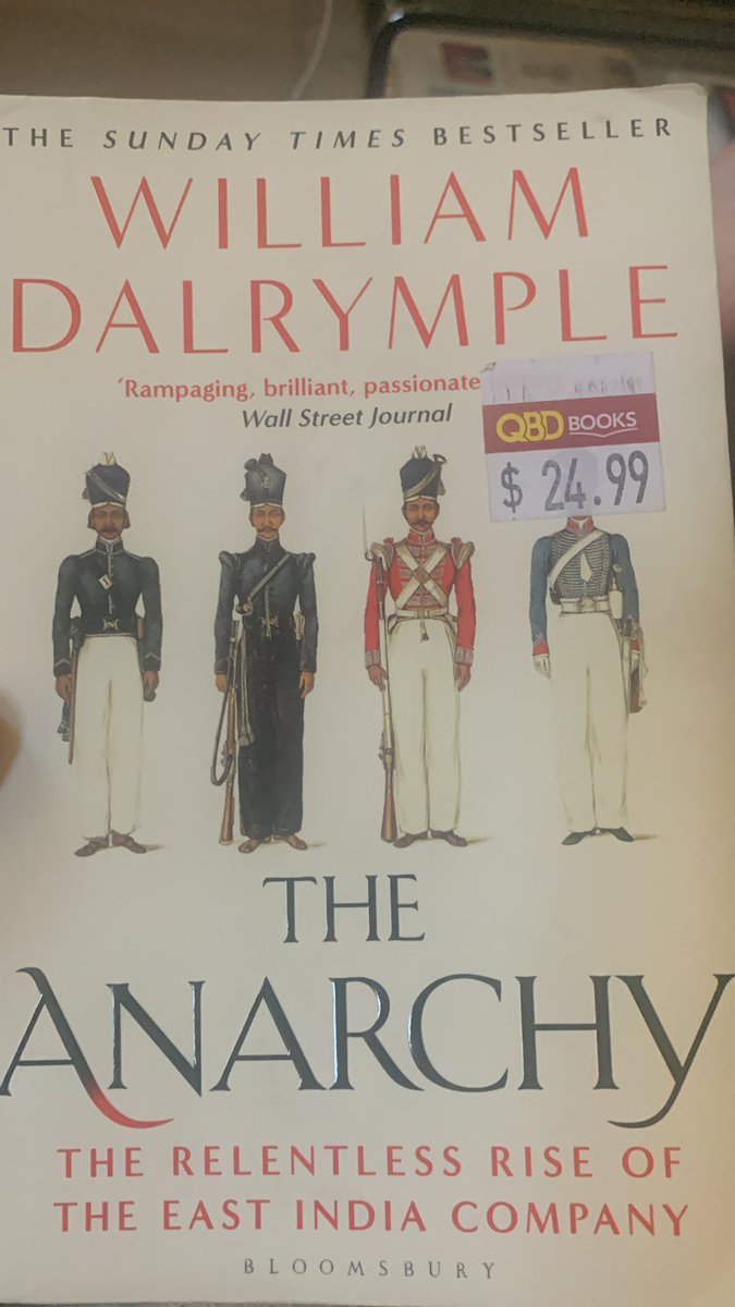 Having served in India at the beginning of my professional life with @dfatirl and immersed myself in Indian history at that time, I am really enjoying @DalrympleWill’s account of the early history of the East India Company, The Anarchy @BloomsburyBooks. Recommended.