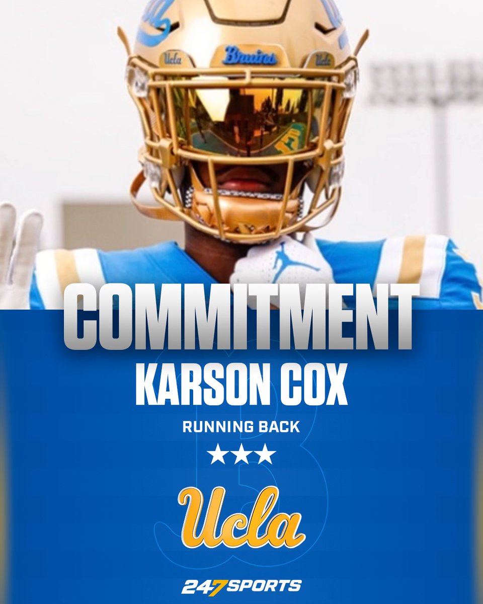 BREAKING: Hesperia (Calif.) Oak Hills running back Karson Cox has committed to UCLA and discusses his decision to play for DeShaun Foster and the Bruins 247sports.com/article/three-…