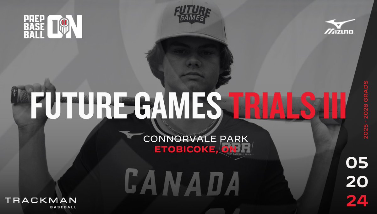 🇺🇸𝐅𝐮𝐭𝐮𝐫𝐞 𝐆𝐚𝐦𝐞𝐬 𝐓𝐫𝐢𝐚𝐥𝐬 𝐈𝐈𝐈🇨🇦 We've opened up a third session, this time outdoors, to punch your ticket to Georgia. 🎟️ 🗓️ May 20, 2024 📍 Connorvale Park 👤 2025 - 2028 Grads 💻 TrackMan Register here➡️ loom.ly/ZpVvSGY