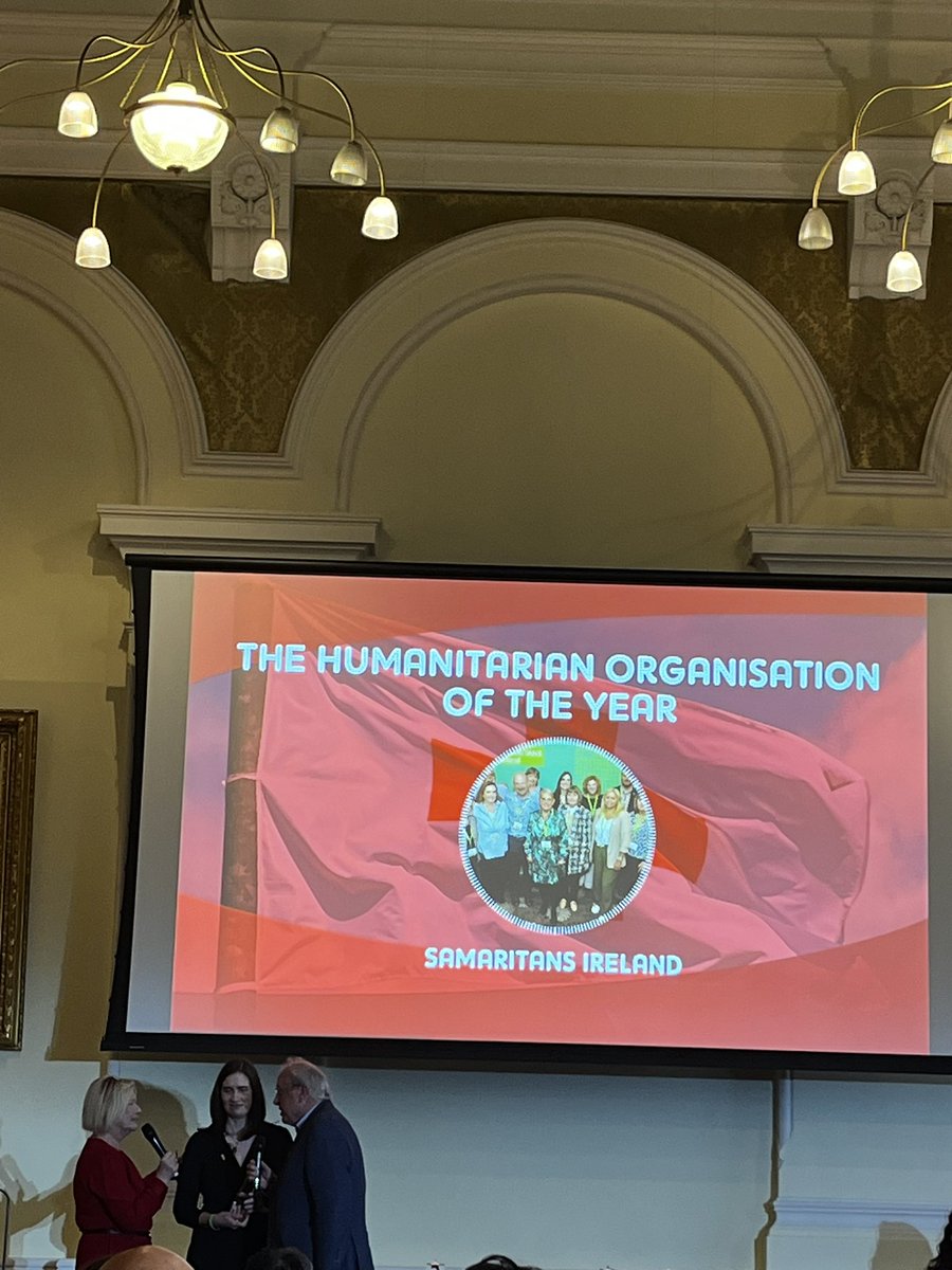 Other winners on the night are <a href="/SamaritansIRL/">Samaritans Ireland</a> for the Humanitarian Organisation of the Year 👏 Congratulations 🙌