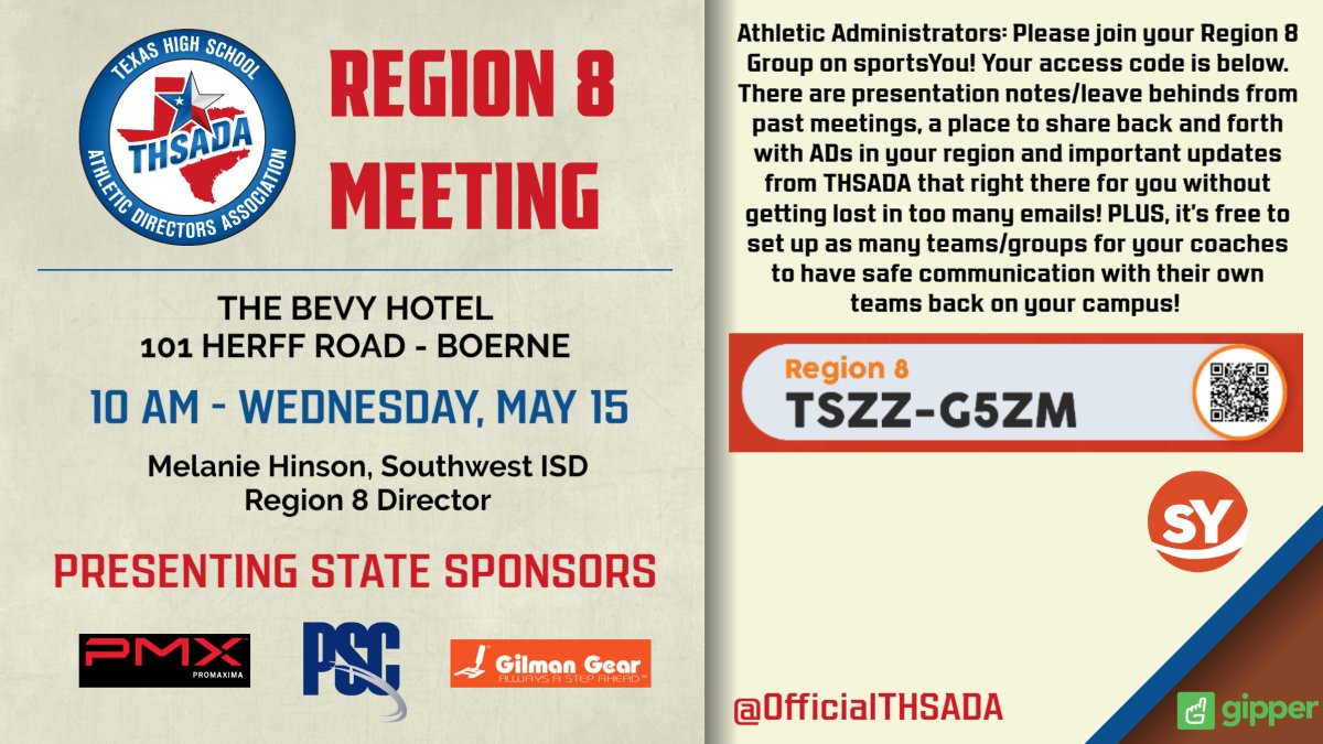 FINAL REMINDER: Conveniently located off I-10, The Bevy Hotel will be the gathering spot tomorrow for the Region 8 Meeting - for our membership throughout Hill Country and the Greater San Antonio area.