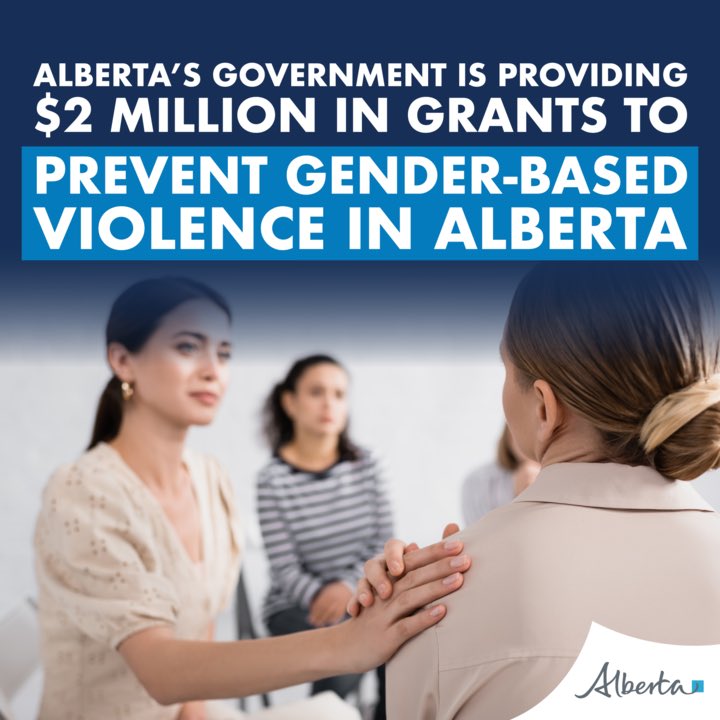 Alberta’s government is supporting organizations across the province to target the roots of gender-based violence and prevent it before it begins. #abpoli #ableg #EndGBV