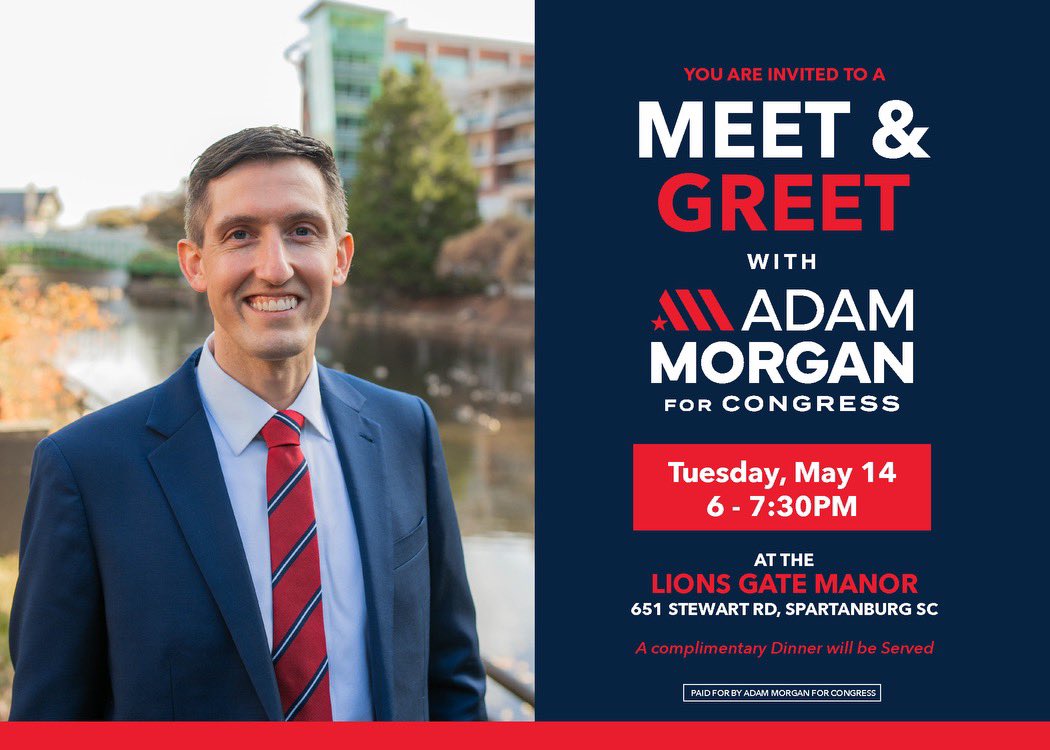Join us tonight for Meet & Greet in Spartanburg!
