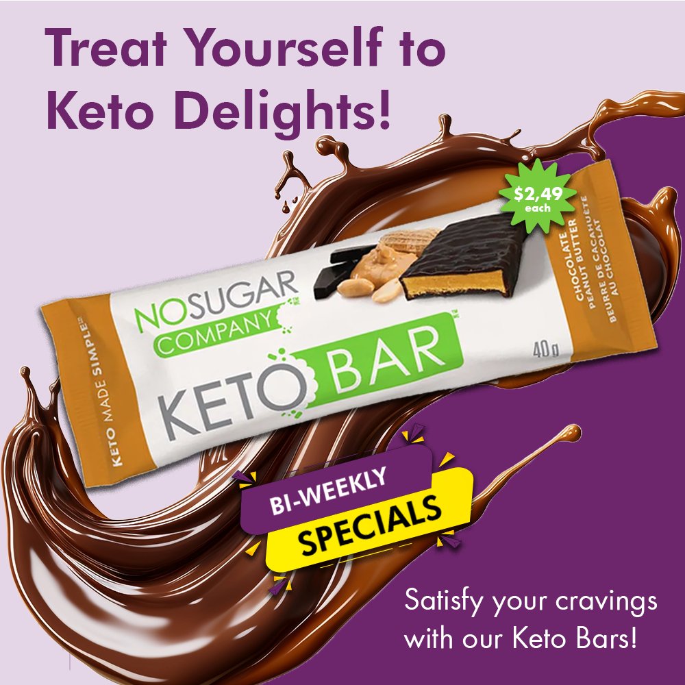 Craving something sweet? 
Our May Bi-Weekly Flyer features Keto Bars. Fuel up after a busy day with rich flavours… without the added sugar. Don't miss out – grab yours on sale NOW!
#KetoTreats #NoSugarAdded #Guiltfree #KetoDelights #HealthyIndulgence #HealthyOptions #ketosnacks