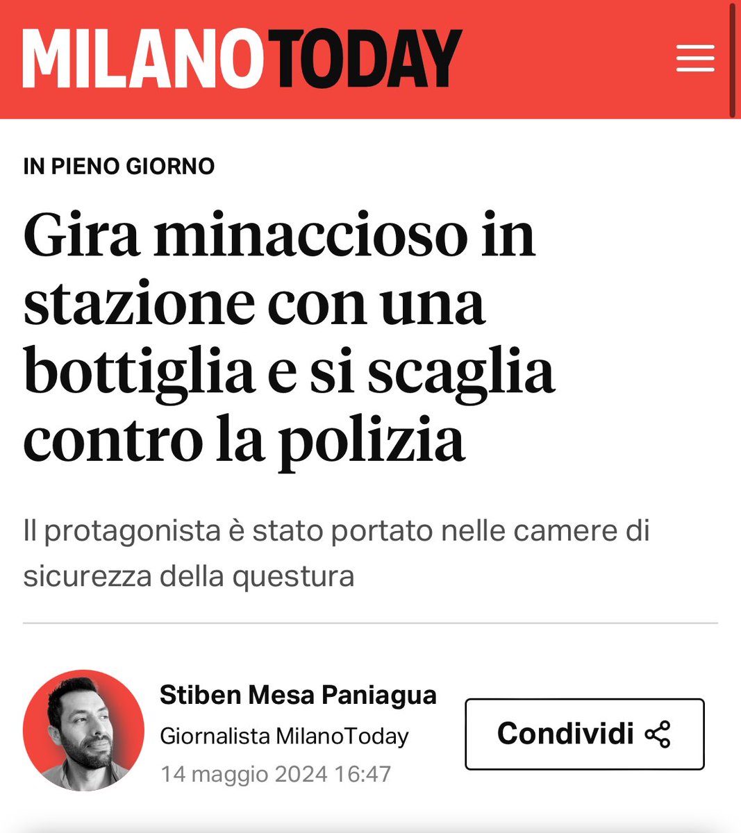 Milano, con una bottiglia in mano, camminava minacciosamente tra le persone all'interno della stazione Garibaldi, scagliandosi poi contro gli agenti della polfer che volevano fermarlo. Il protagonista è 1 Un maschio italiano ed etero “figlio sano del patriarcato” 2 Un