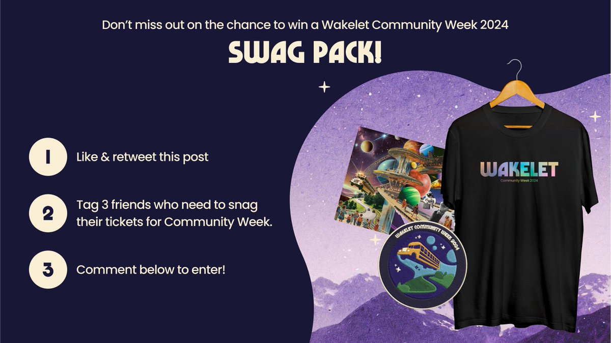 🎉 Ready to win some exclusive #WakeletCommunityWeek swag? 🎉 Tag 3 people in your network who you think should attend Community Week this year! 3 lucky winners will be selected randomly to win exclusive Community Week swag packs.👕 Get tagging to increase your chances! ✨
