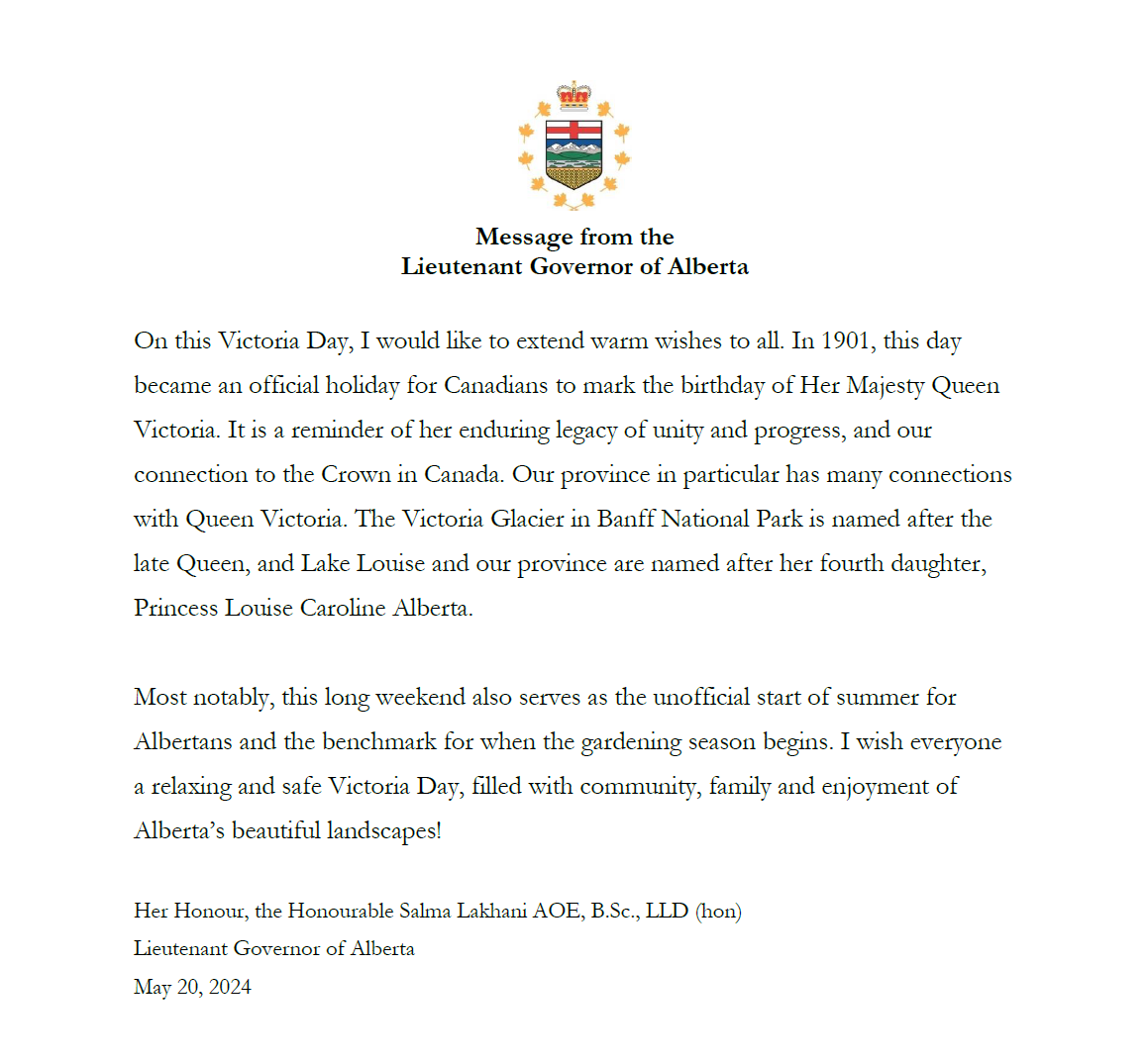 The Hon. Salma Lakhani tweet media