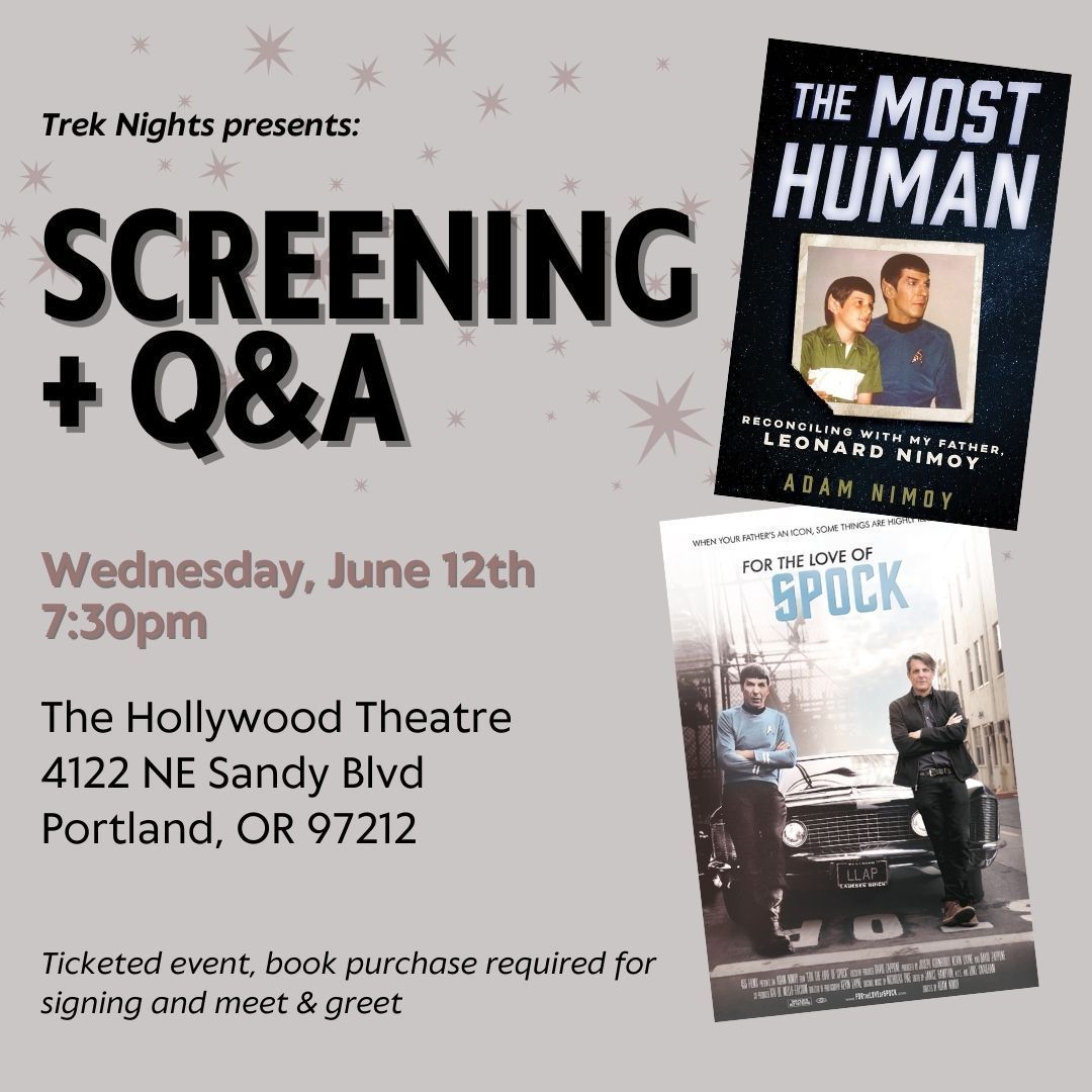 New event alert: Screening for THE LOVE OF SPOCK, followed by a Q&A, book signing, and meet & greet. Get tickets here: buff.ly/3UCWvkl See you in Portland!