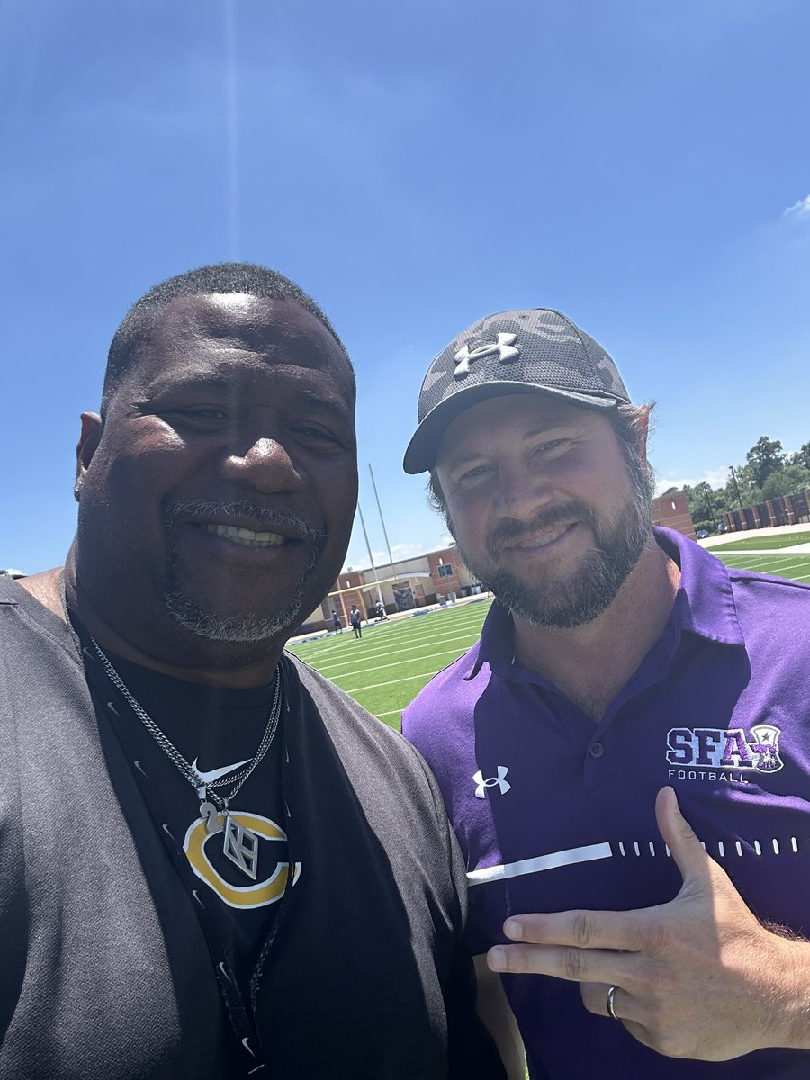 I want to thank @CoachJMay and @SFA_Football for stopping through @CHSFalcons_FB today. #recruitchannelview @falconsofchs @ChannelviewISD