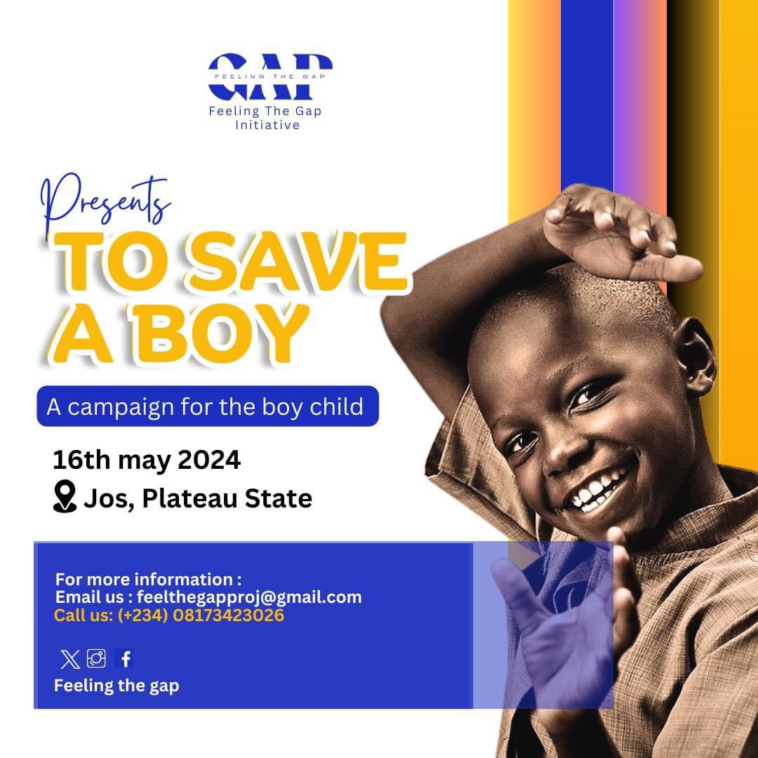 This Thursday, 16th May is the International Day of the Boy Child. I'm super excited that more people are seeing the need to heavily invest in the boy child. It's heartwarming. If you have teenage/young adult boys, there are 3 places they could be on Thursday. 1/