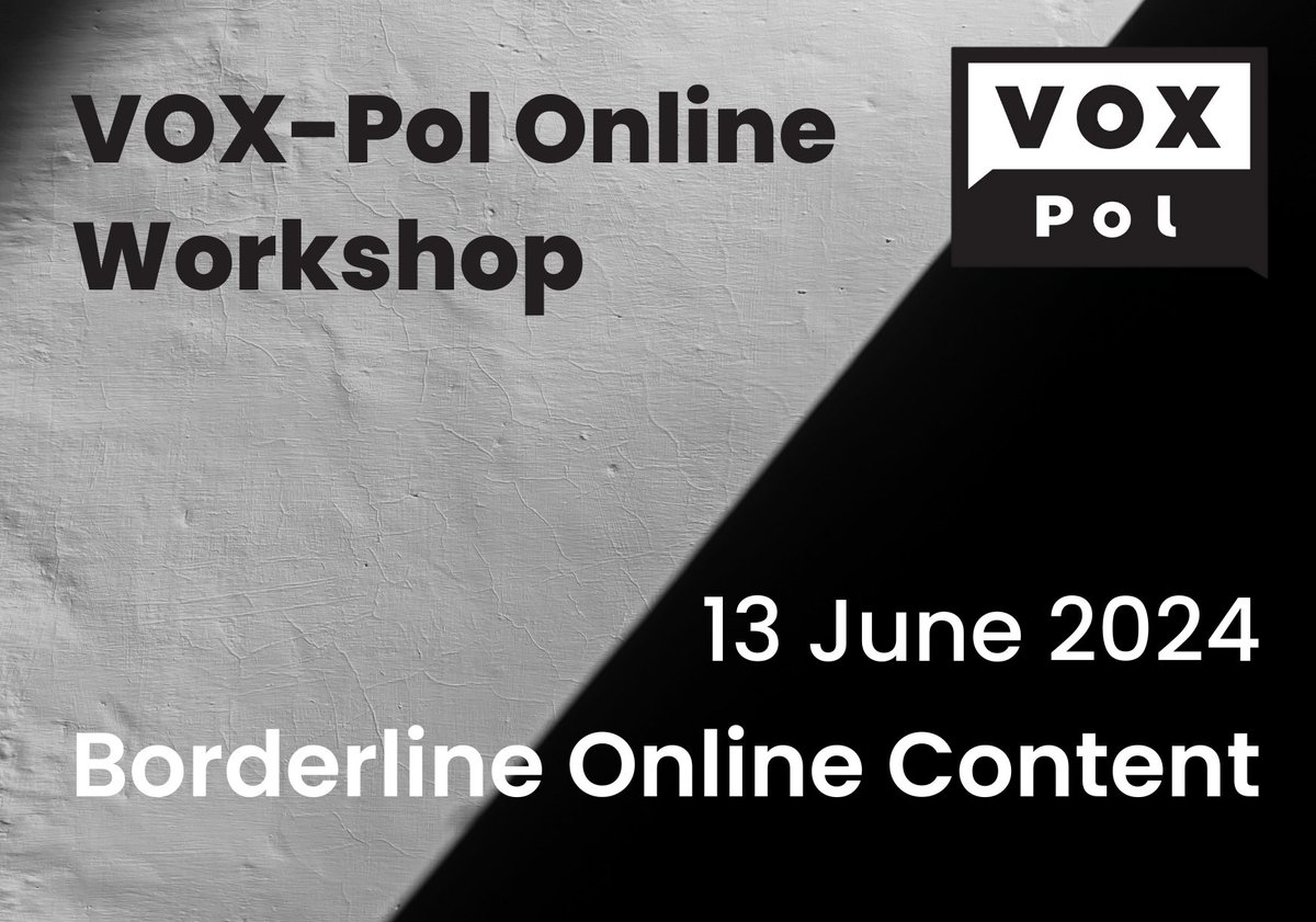 Team Rieger LMU (@riegerteam) on Twitter photo 🎉Save the date & join us online 🎉
<a href="/VOX_Pol/">VOX-Pol</a> Workshop "𝗕𝗼𝗿𝗱𝗲𝗿𝗹𝗶𝗻𝗲 𝗢𝗻𝗹𝗶𝗻𝗲 𝗖𝗼𝗻𝘁𝗲𝗻𝘁"
organized by <a href="/Bri_Nad/">Brigitte Naderer</a> , <a href="/_DianaRieger/">Diana Rieger</a> & Heidi Schulze
More information & registration link 👇
voxpol.eu/events/vox-pol… 🎉Save the date & join us online 🎉
<a href="/VOX_Pol/">VOX-Pol</a> Workshop "𝗕𝗼𝗿𝗱𝗲𝗿𝗹𝗶𝗻𝗲 𝗢𝗻𝗹𝗶𝗻𝗲 𝗖𝗼𝗻𝘁𝗲𝗻𝘁"
organized by <a href="/Bri_Nad/">Brigitte Naderer</a> , <a href="/_DianaRieger/">Diana Rieger</a> & Heidi Schulze
More information & registration link 👇
voxpol.eu/events/vox-pol…