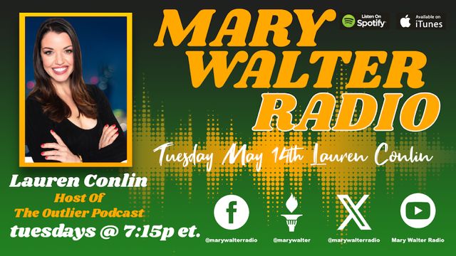 Lauren Conlin, Podcaster, Reporter & Host of Pop Culture & True Crime is my guest tonight on Mary Walter Radio 7:15p ET @conlin_lauren GETTR: gettr.com/user/marywalter YOUTUBE: youtube.com/@marywalterrad…