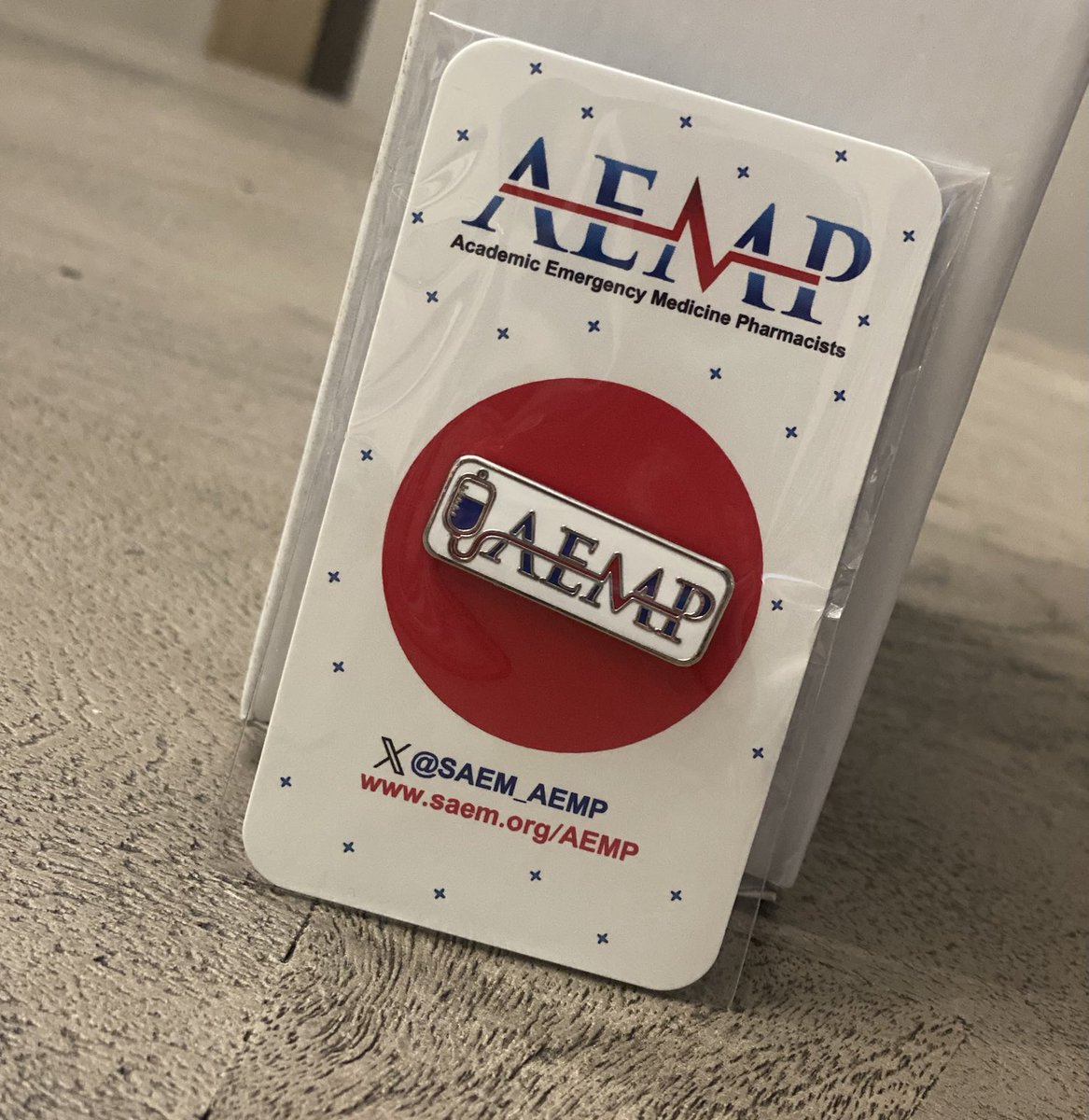 Attending ⁦<a href="/SAEM_AEMP/">SAEM AEMP</a>⁩ and want a pin to wear on your conference (and work!) badge? Come talk to ⁦<a href="/LRayRx/">Lance Ray</a>⁩ ⁦<a href="/EmergPharm/">Kyle DeWitt</a>⁩ or me to get one! 

Thanks to ⁦<a href="/CuriousBoxwood/">Curious Boxwood</a>⁩ for making these adorable pins #AEMPlify