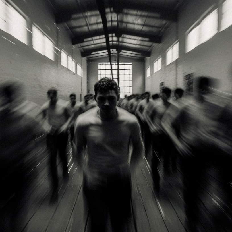 Treadmills by Elliott Le Blond-Highmore. Opens 18 May. This AI Generated Short Film juxtaposes treadmills used in the punishment of homosexual men, in the 19th penal system &amp; aspects of modern yet harmful health culture, particularly in the gay male community.