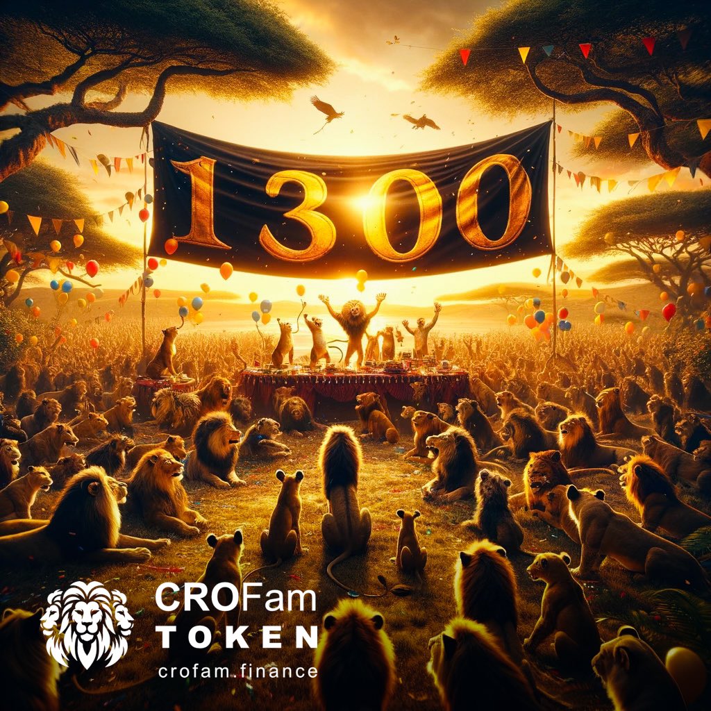 Dear Fam, we have even more exciting News for you today. 🔥🔥🔥🔥🔥🔥🔥🔥🔥🔥🔥 $CROFAM Token just passed the number of 1300 HOLDER! 🚀🚀🚀 This makes us very happy and we warmly welcome every new Family Member! #crofam 4life @defi_wallet @cryptocom @VVS_finance