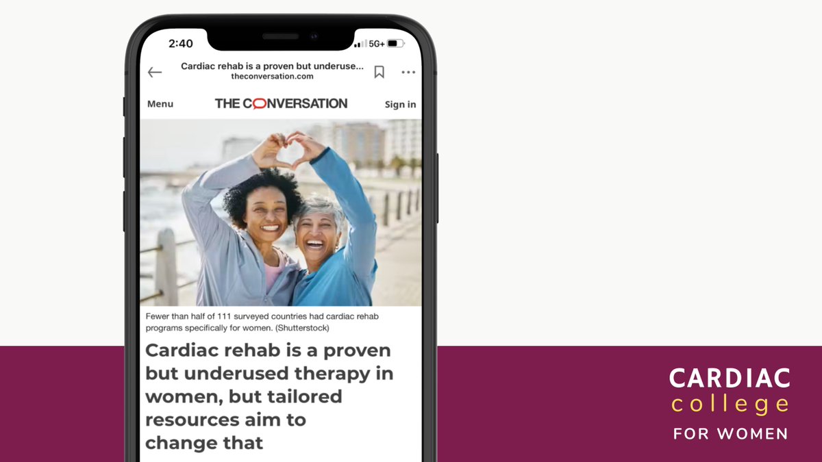 My first @ConversationCA article dives into the critical issue of women's access to #cardiacrehab. Explore how initiatives like #CardiacCollegeFORWOMEN are breaking barriers and empowering women to prioritize heart health: theconversation.com/cardiac-rehab-…