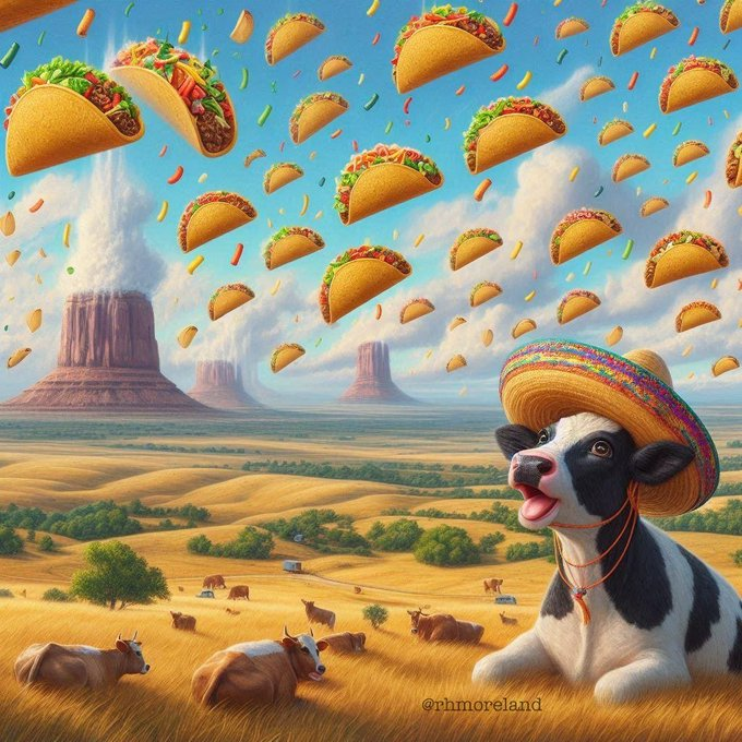 @Sigyn_Selene @stylar_ai Didn't realize it when I created it...but those are beef tacos...and those are cows.... :)