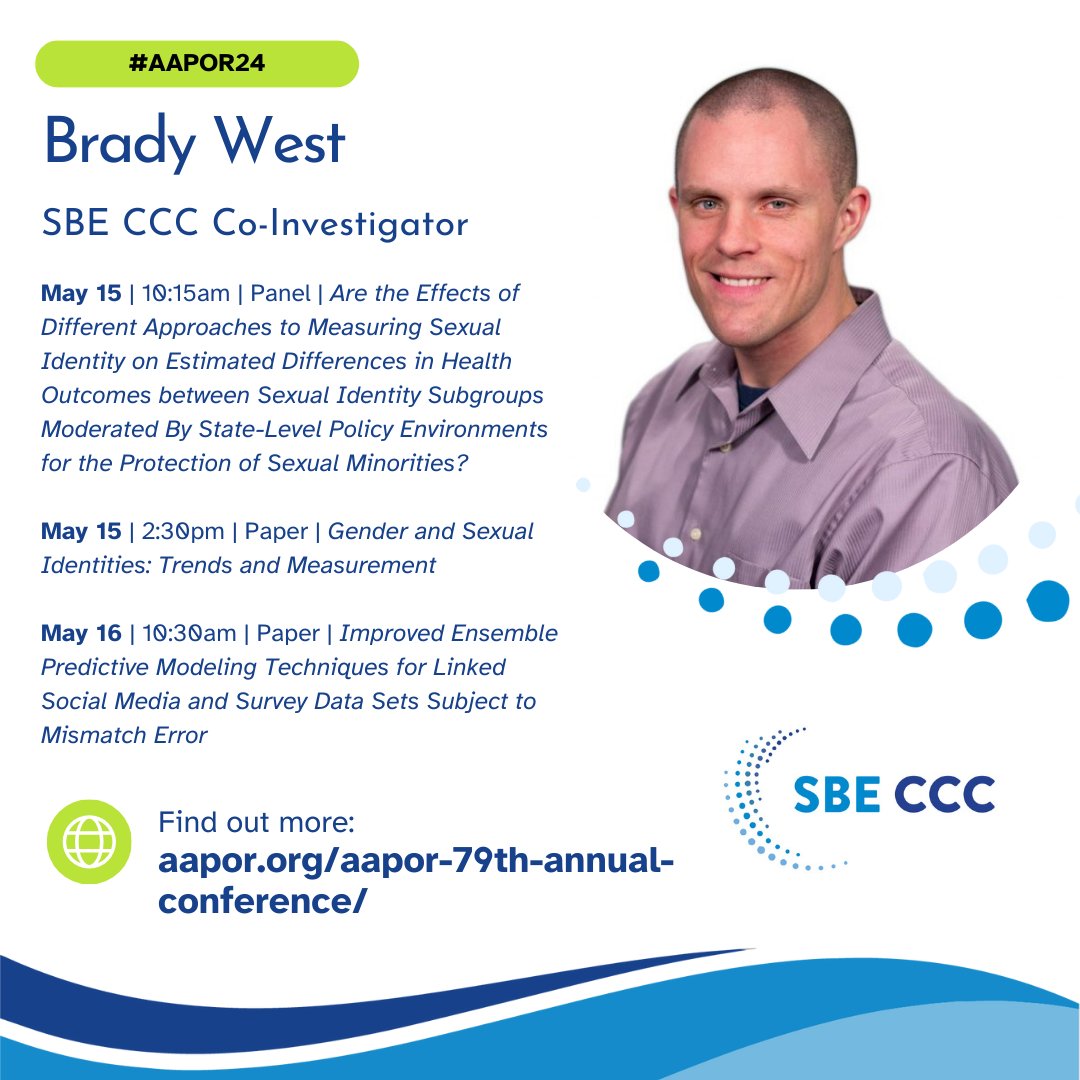 Attending #AAPOR24? Don't miss these talks by #sbeccc co-investigator @bradytwest: myumi.ch/Dr6XM