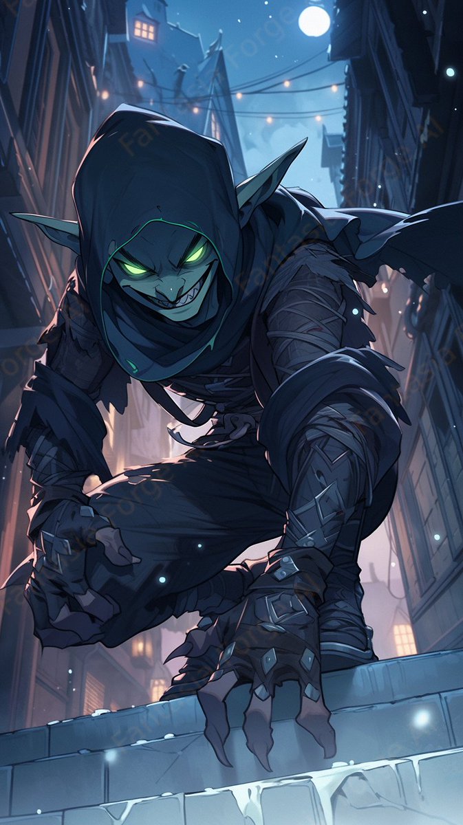 FantasiaForgeAI's tweet image. Many adventuring Goblins used their talents to become rogues and fighters! Accustomed to dealing with larger creatures bullies, they used this experience to exploit their enemies! Using ingenuity, ambushing or dirty tricks! To a Goblin, there's no such thing, as a 'fair fight'!
