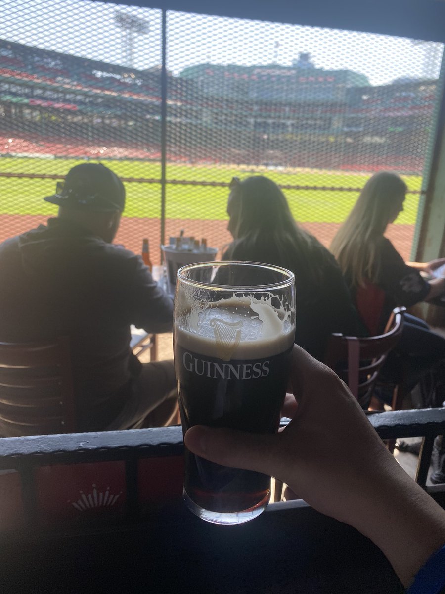 Tapping in from the Cathedral of Boston. A beer, a zyn, and a dog an inning🔜
