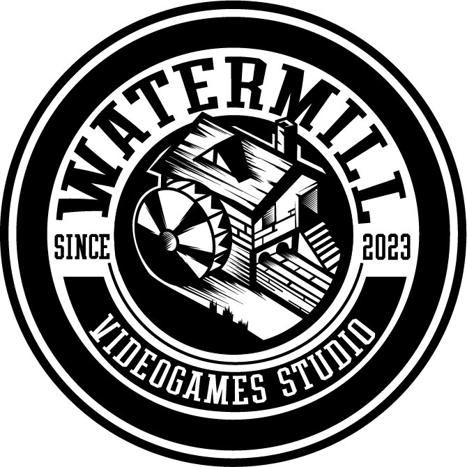 We present to you the logo of the team developing Lowbatt game, Watermill Studios. 🎮✨ 

#lowbattgame #WatermillStudios
